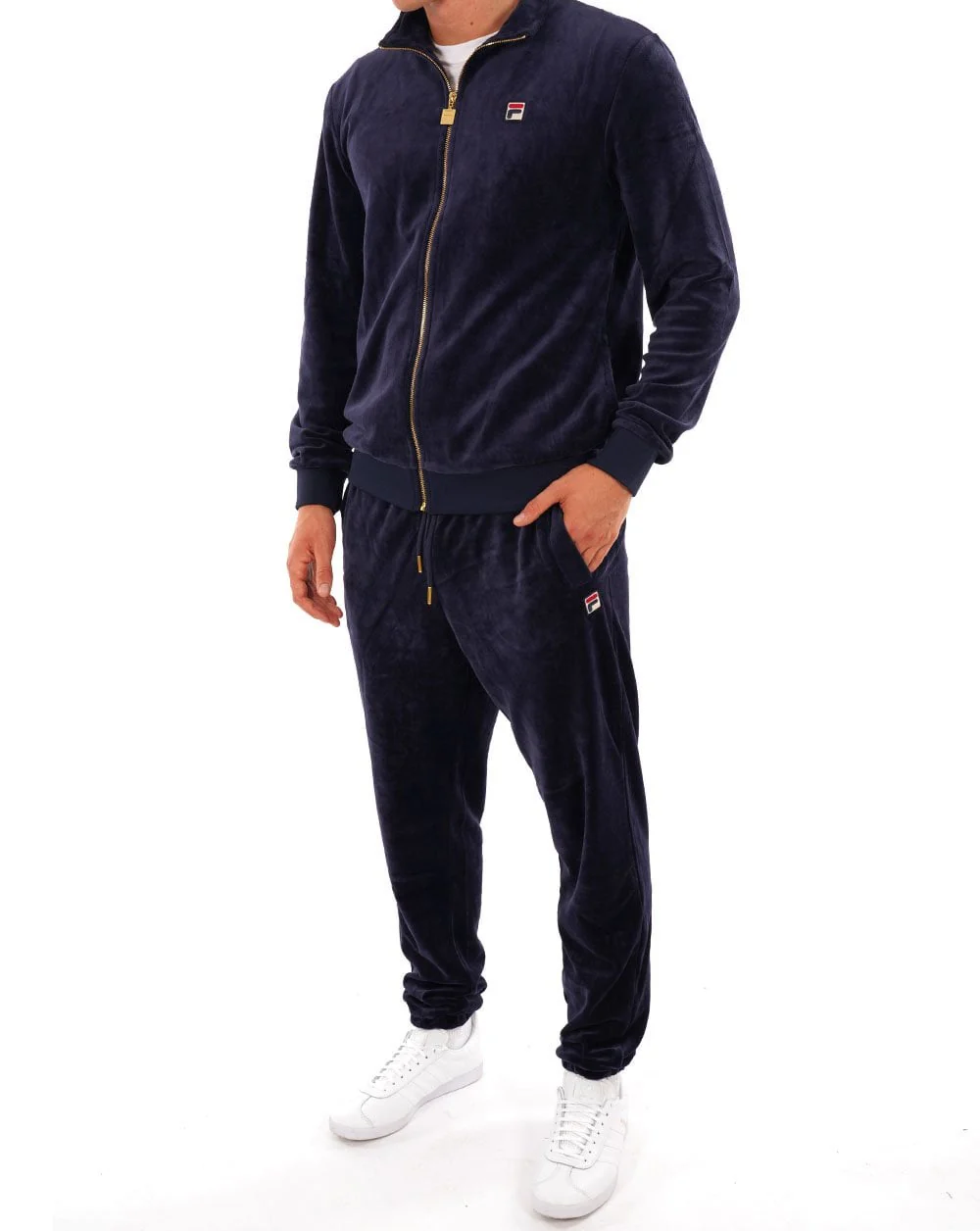 Fila Vintage Premium Velour Track Top Navy - Image 4