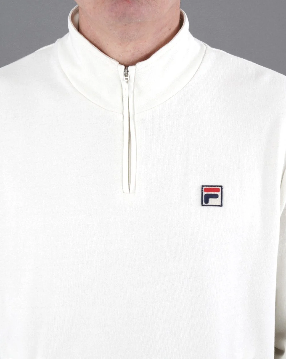 Fila Vintage Raffy 1/4 Zip Sweat Off White - Image 3