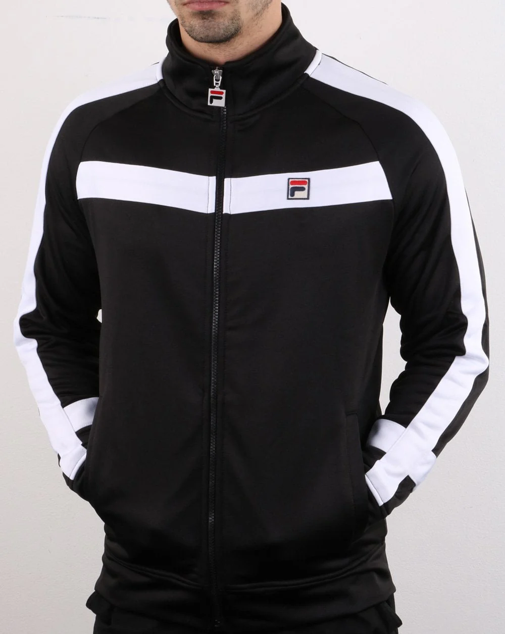 Fila Vintage Renzo Track Top Black/White - Image 3