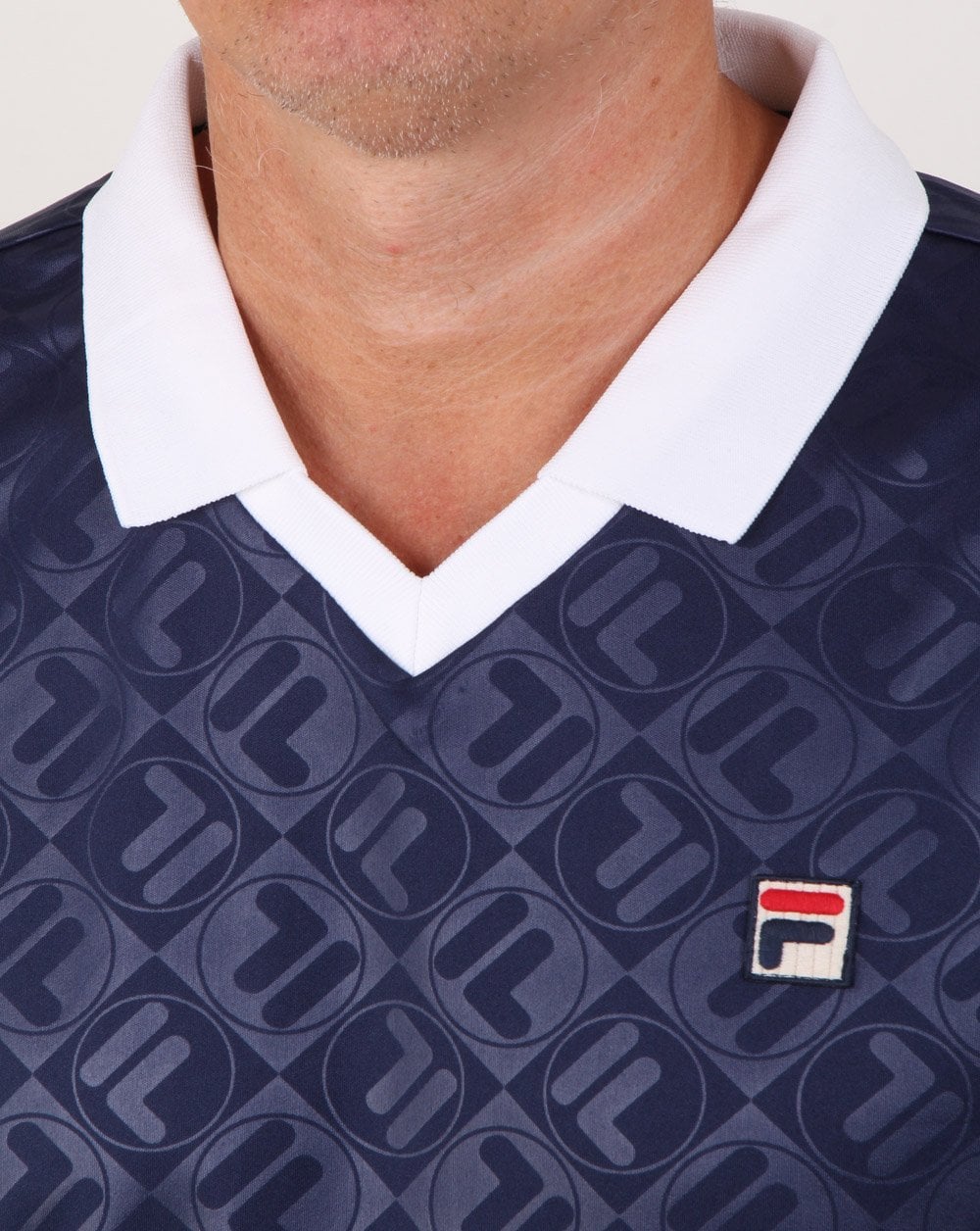 Fila Vintage Retro Football Shirt Navy/white - Image 2