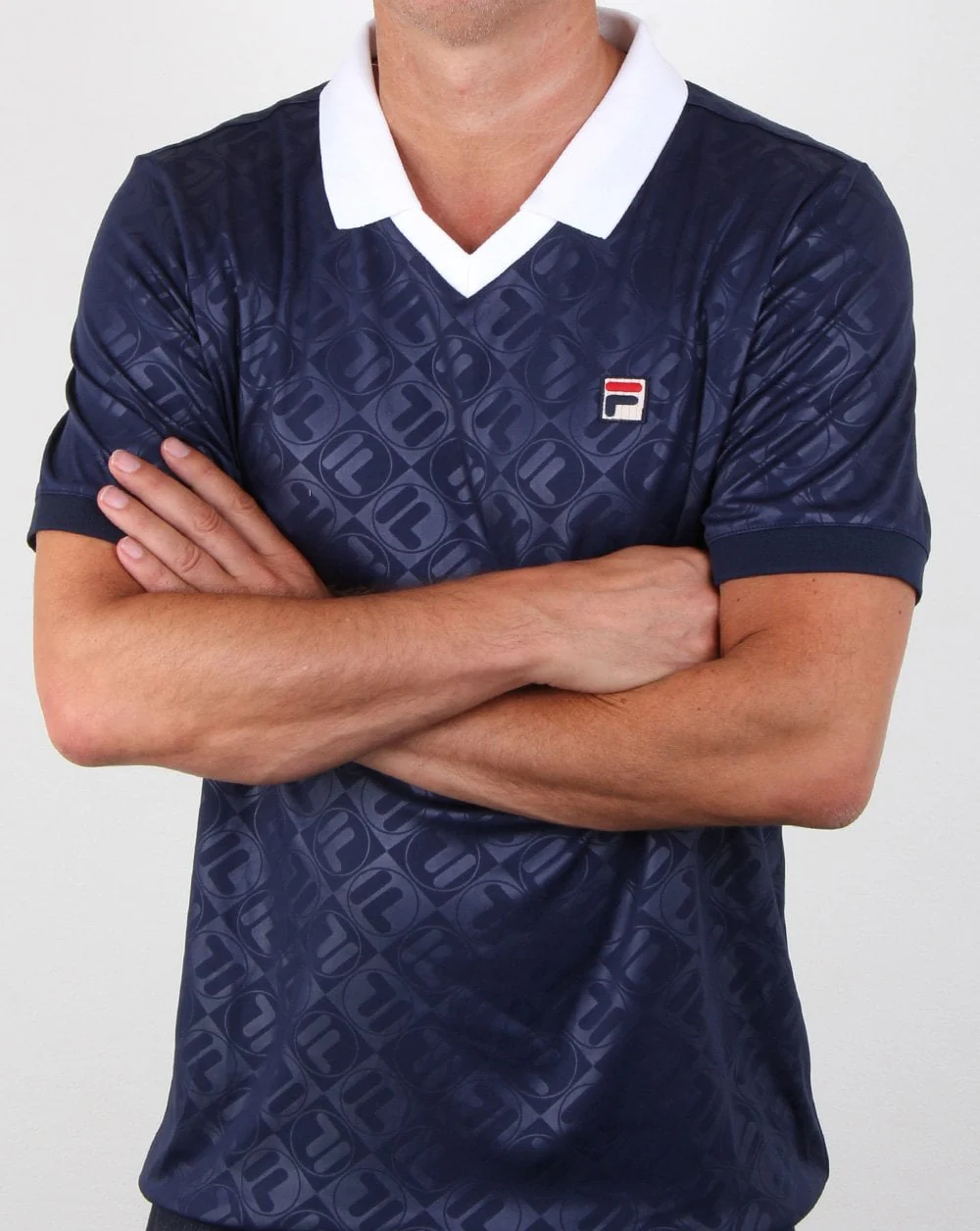 Fila Vintage Retro Football Shirt Navy/white - Image 3