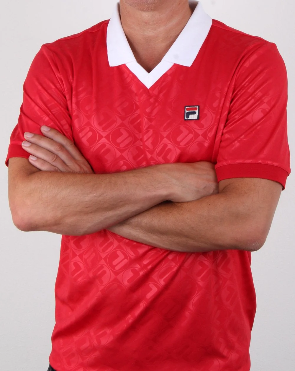 Fila Vintage Retro Football Shirt Red/white - Image 3