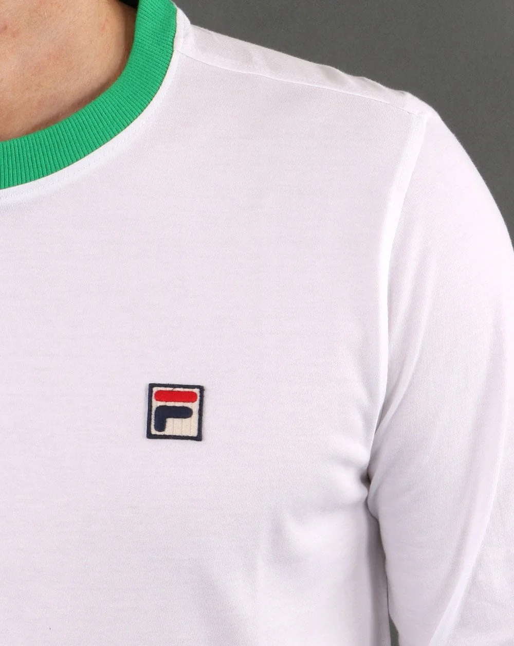 Fila Vintage Retro Long Sleeve White/Green - Image 2
