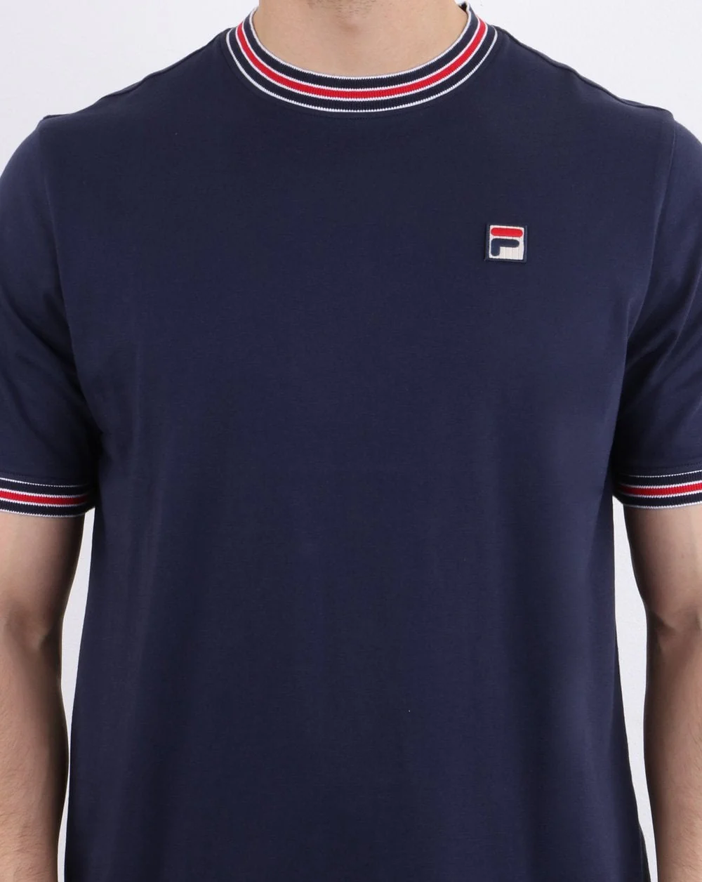 Fila Vintage Retro Ringer T Shirt Navy - Image 4