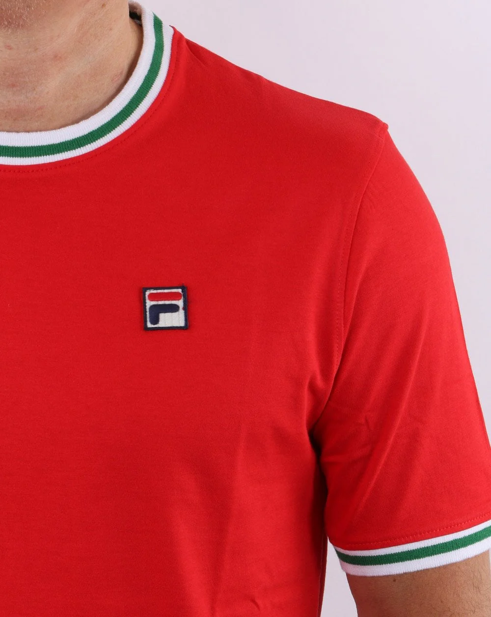 Fila Vintage Retro Ringer T Shirt Red - Image 3