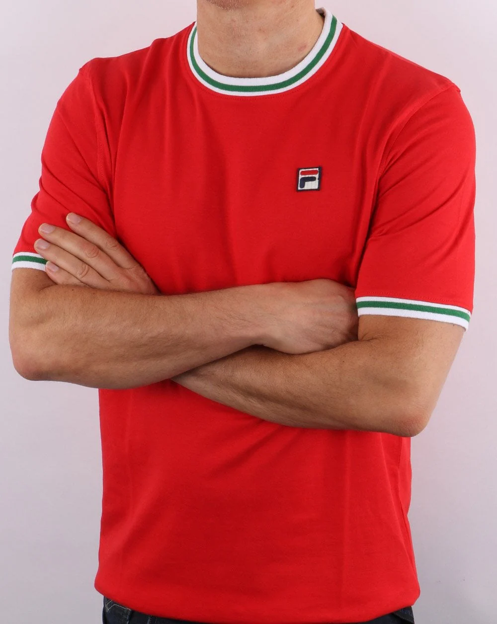 Fila Vintage Retro Ringer T Shirt Red - Image 4