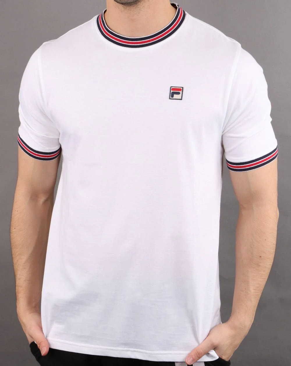 Fila Vintage Retro Ringer T Shirt White