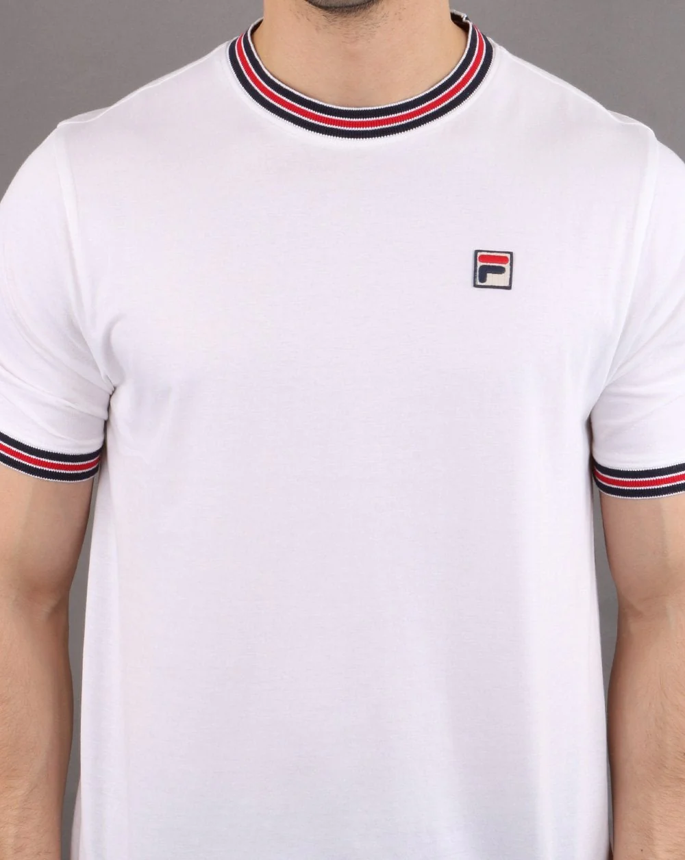 Fila Vintage Retro Ringer T Shirt White - Image 4