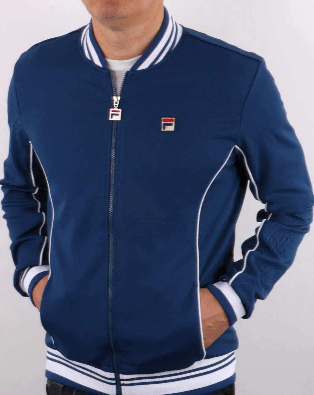 Fila Vintage Retro Track Top Navy - Image 2