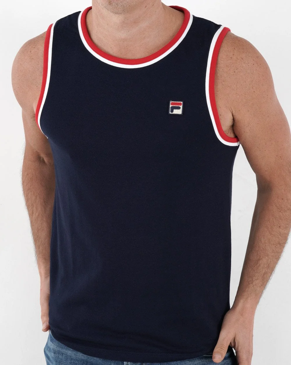Fila Vintage Retro Vest Navy/White/Red - Image 3