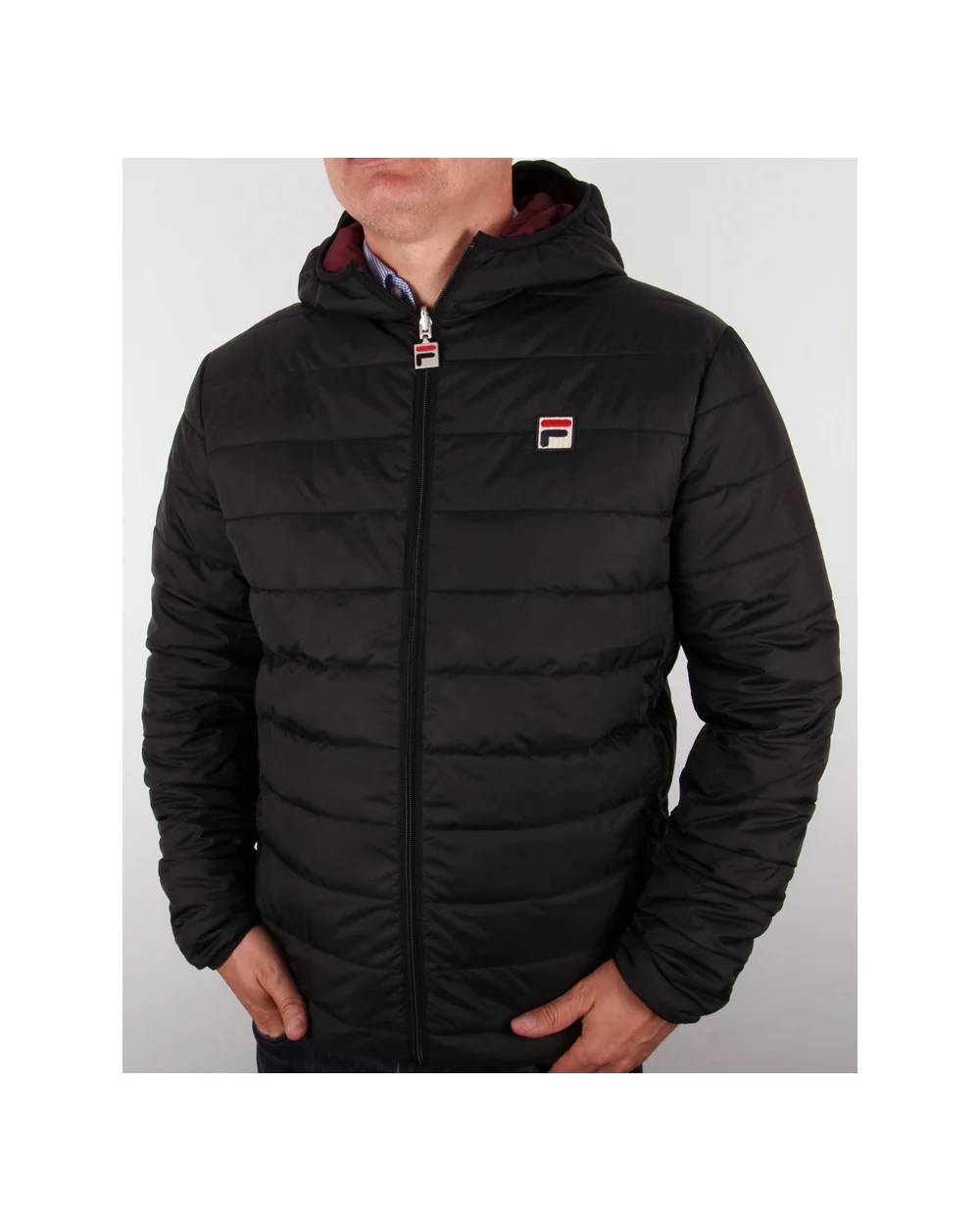 Fila Vintage Reversible Puffer Jacket Black/deep Wine - Image 2