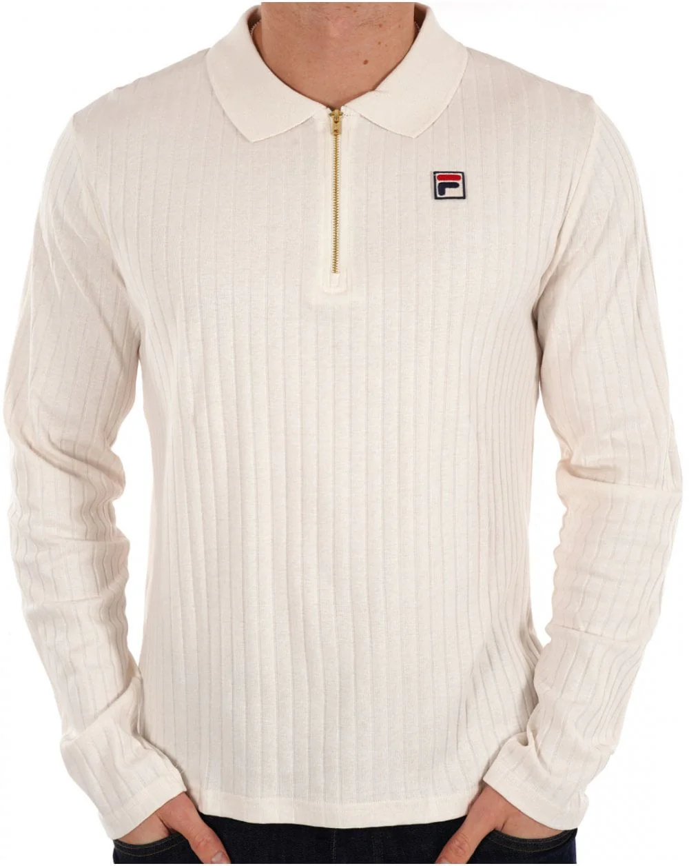 Fila Vintage Rib Zip Polo Gardenia - Image 2