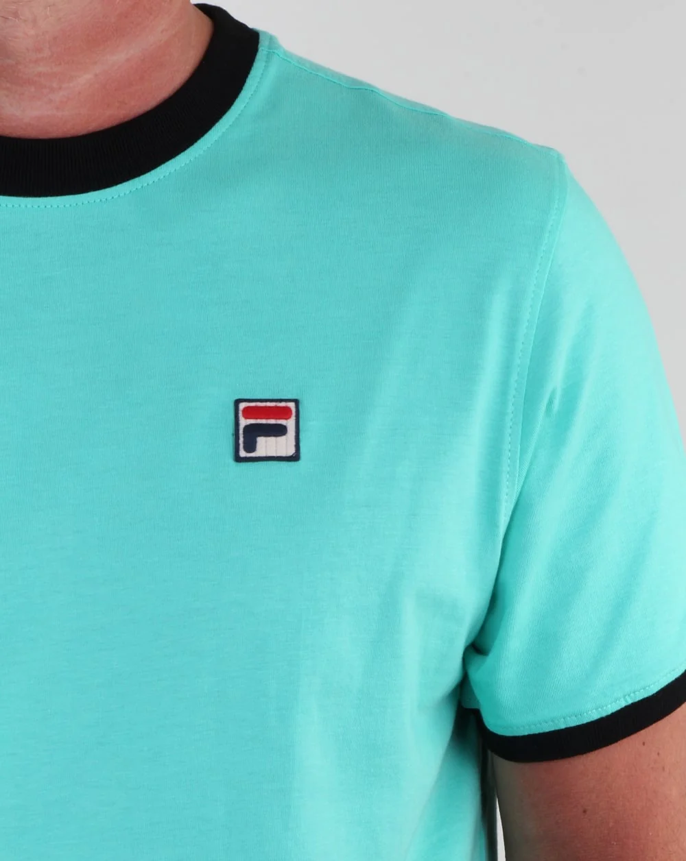 Fila Vintage Ringer T Shirt Aqua/Navy - Image 2
