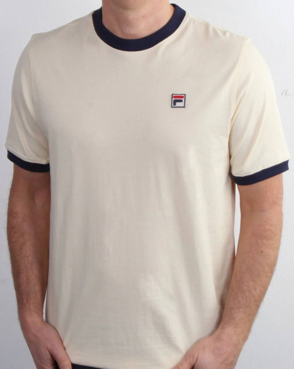 Fila Vintage Ringer T Shirt Cream