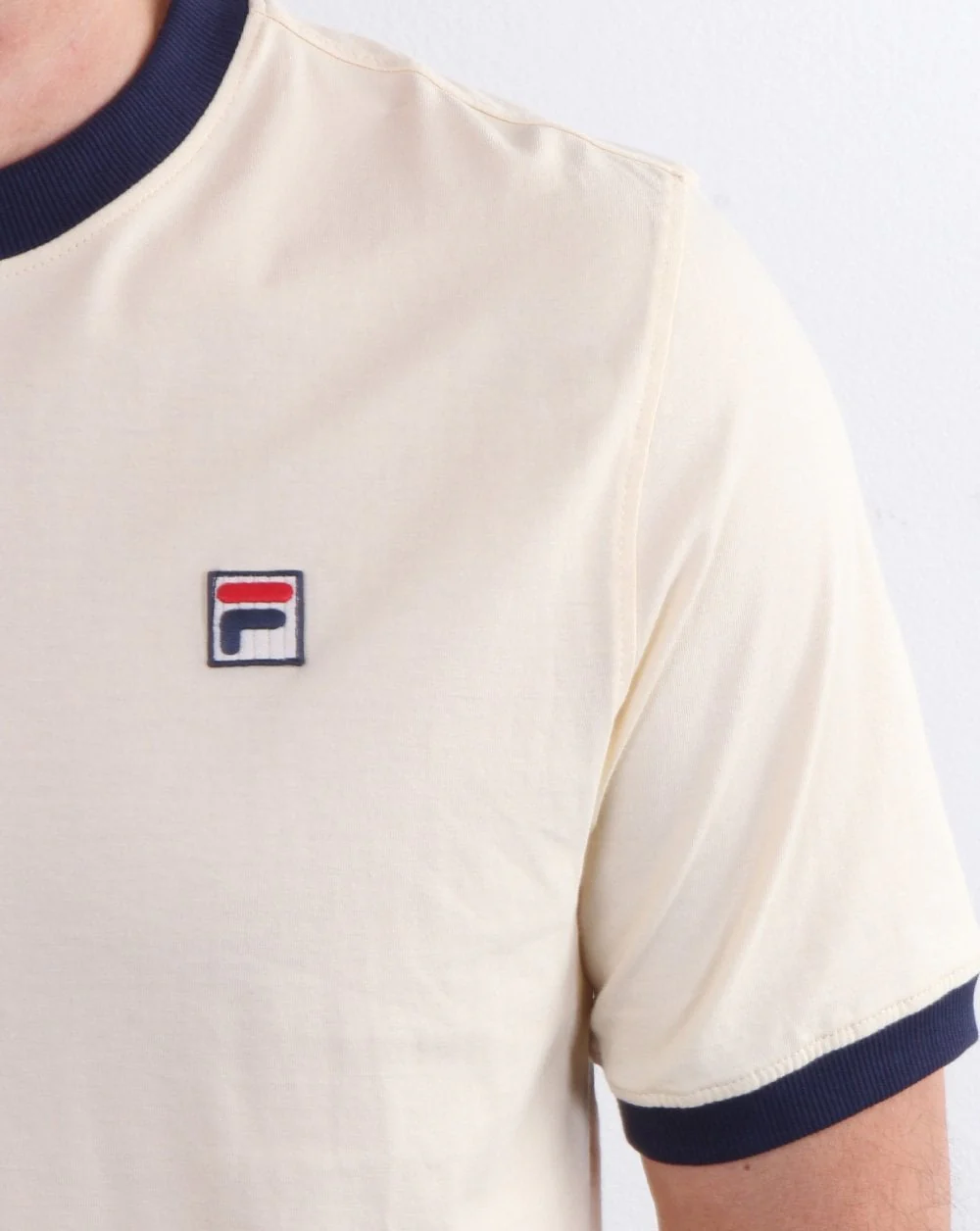 Fila Vintage Ringer T Shirt Cream - Image 3