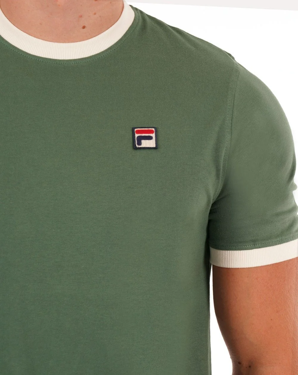 Fila Vintage Ringer T Shirt Dark Forest/Gardenia - Image 2