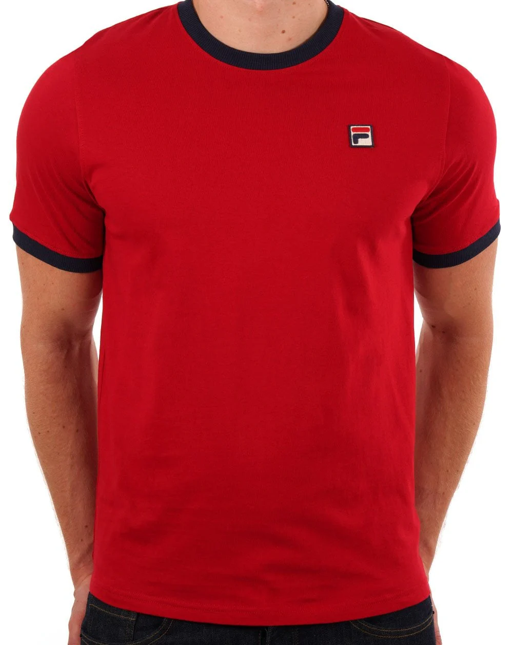 Fila Vintage Ringer T Shirt Dark Red/Navy