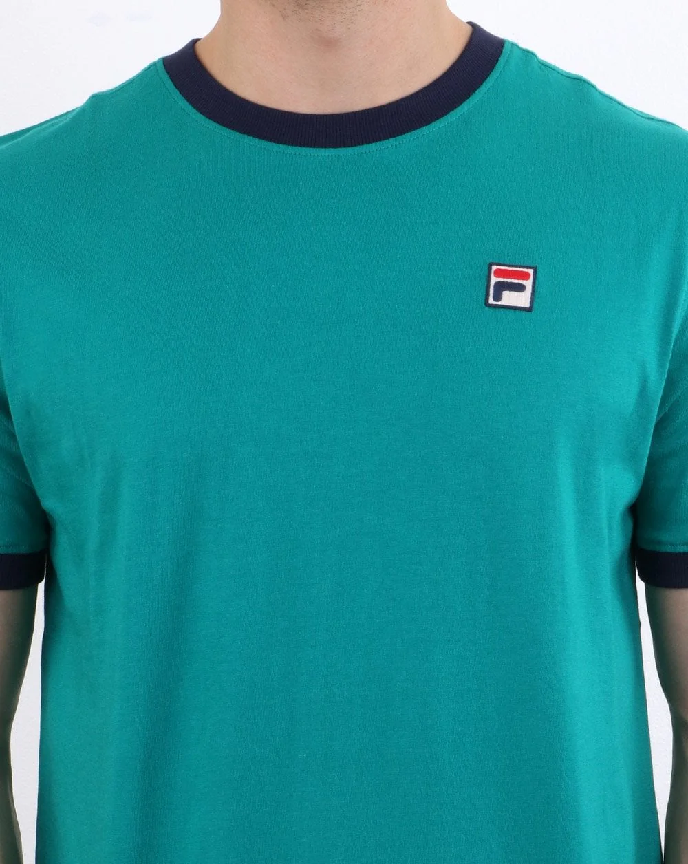 Fila Vintage Ringer T Shirt Emerald/Navy - Image 2