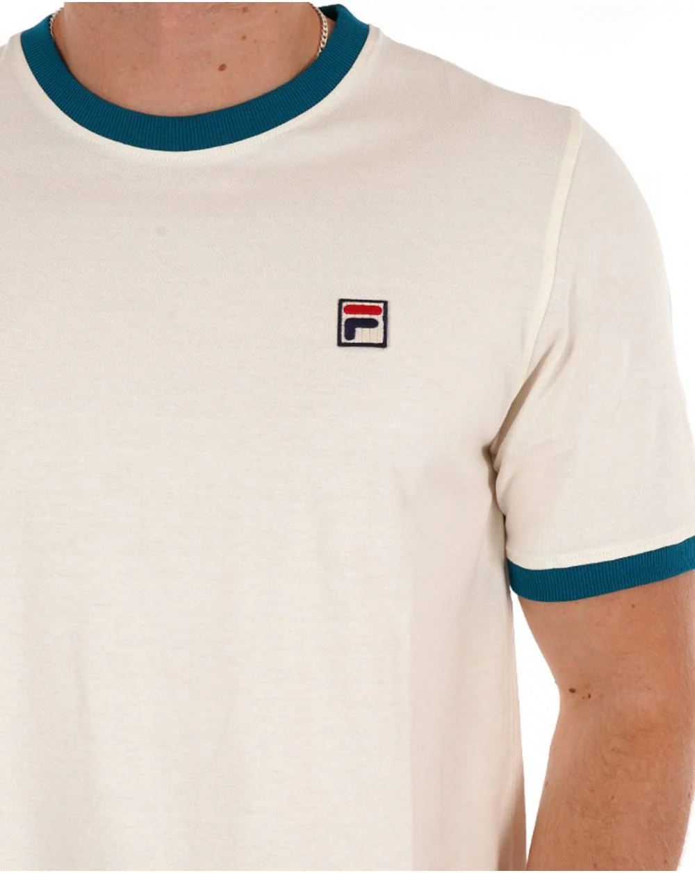 Fila Vintage Ringer T Shirt Gardenia Lagoon - Image 2