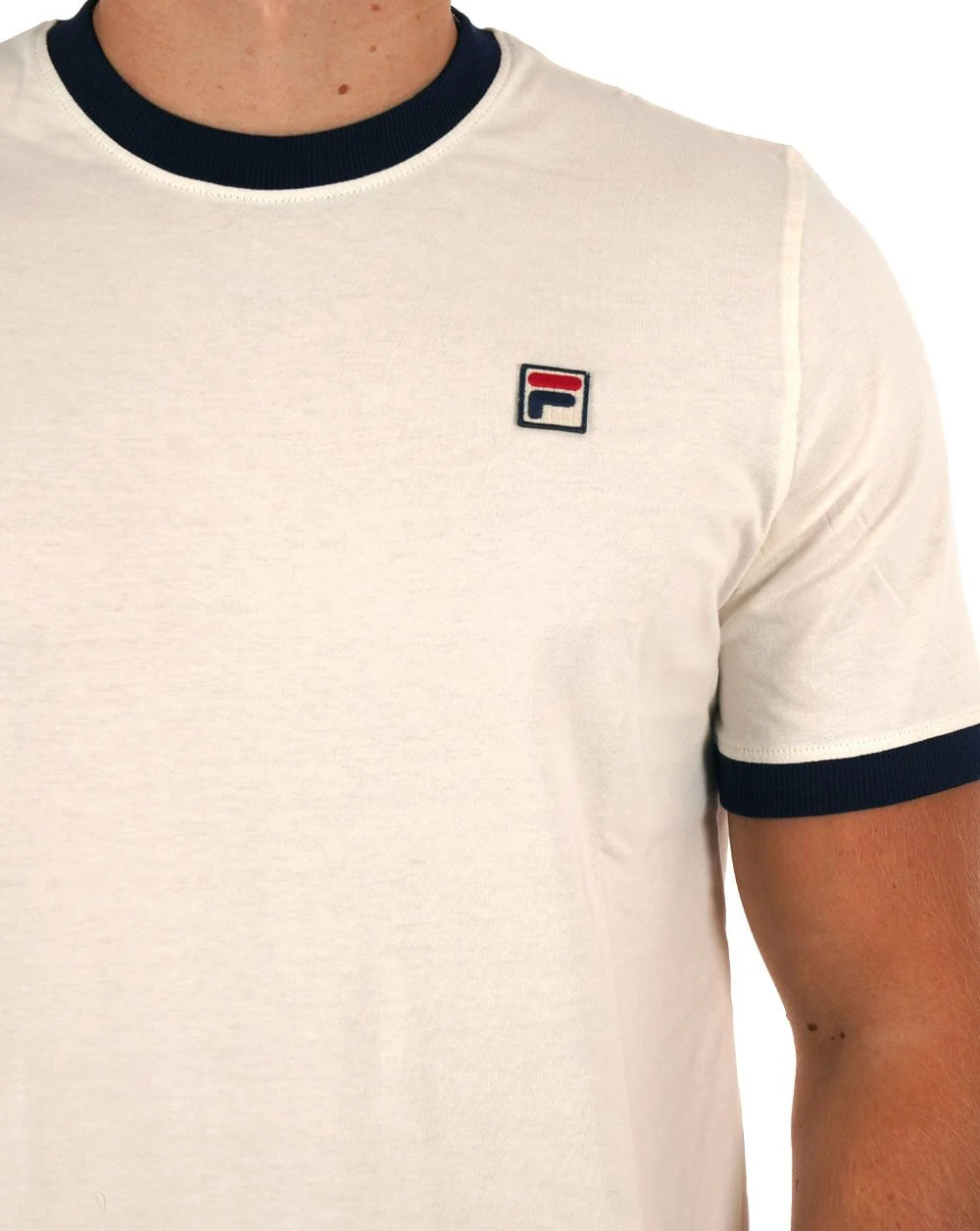 Fila Vintage Ringer T Shirt Gardenia/Navy - Image 2