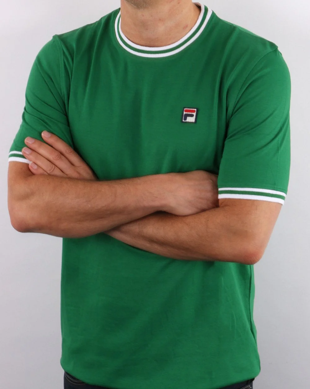 Fila Vintage Ringer T Shirt Green - Image 2
