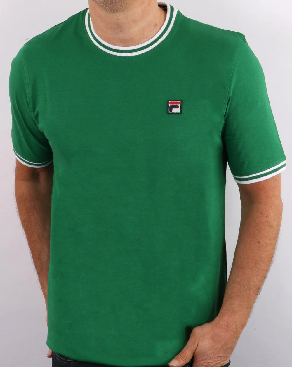 Fila Vintage Ringer T Shirt Green - Image 4