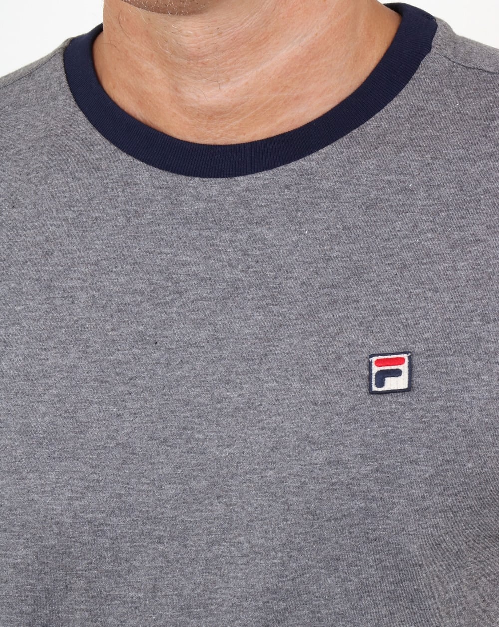 Fila Vintage Ringer T Shirt Grey Twist - Image 2