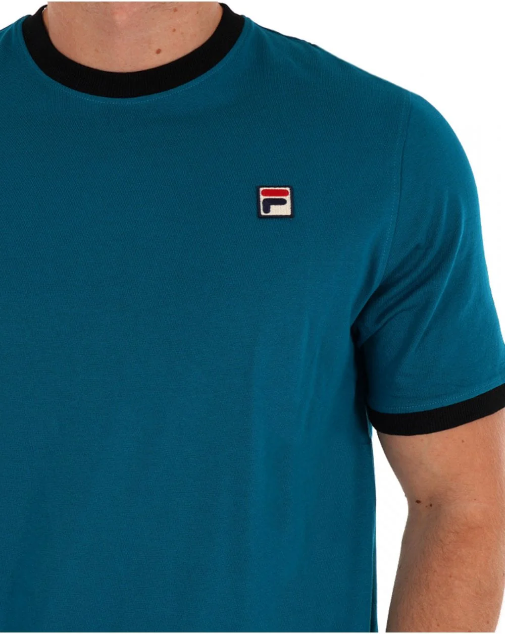 Fila Vintage Ringer T Shirt Lagoon Black - Image 2