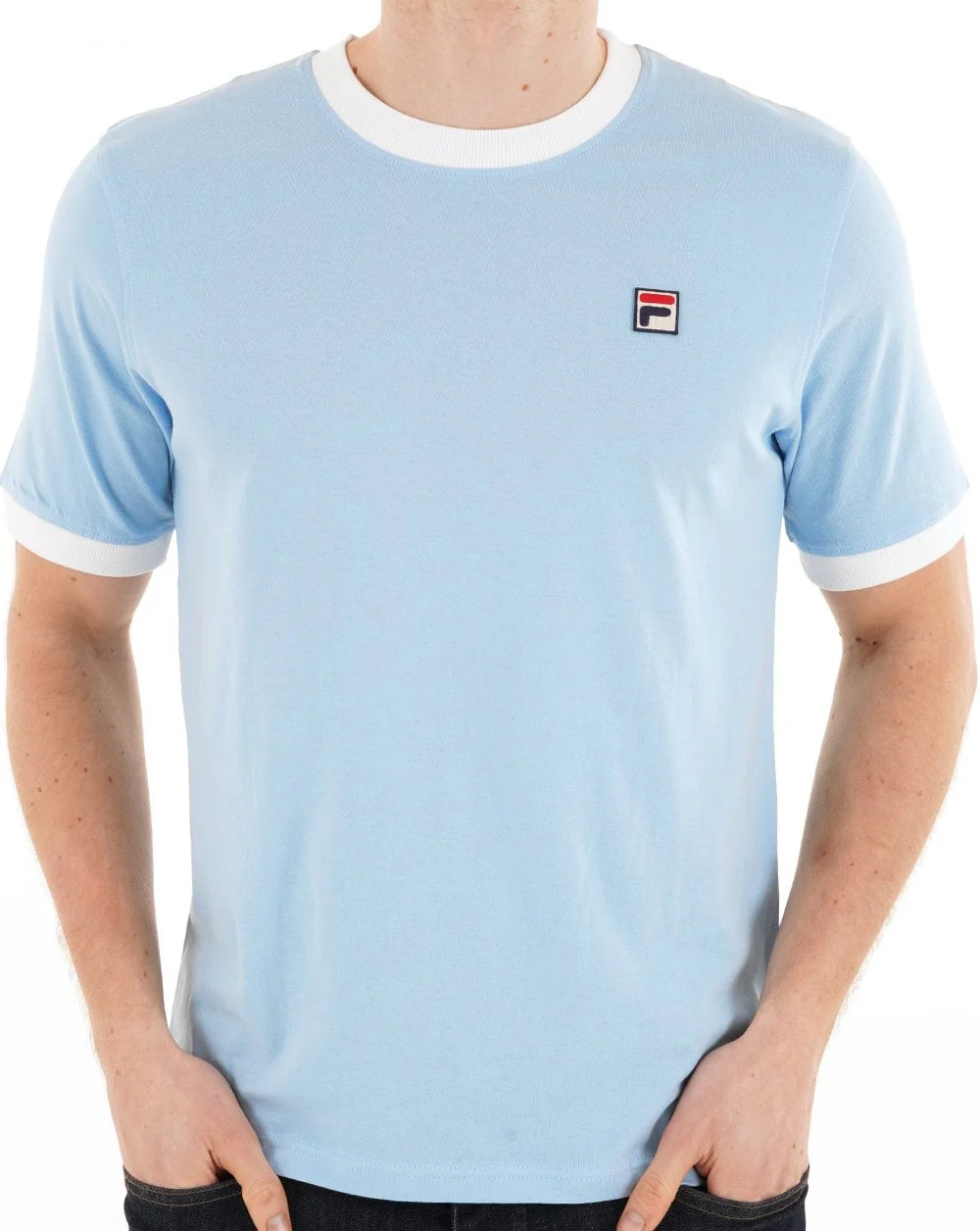 Fila Vintage Ringer T Shirt Light Blue White