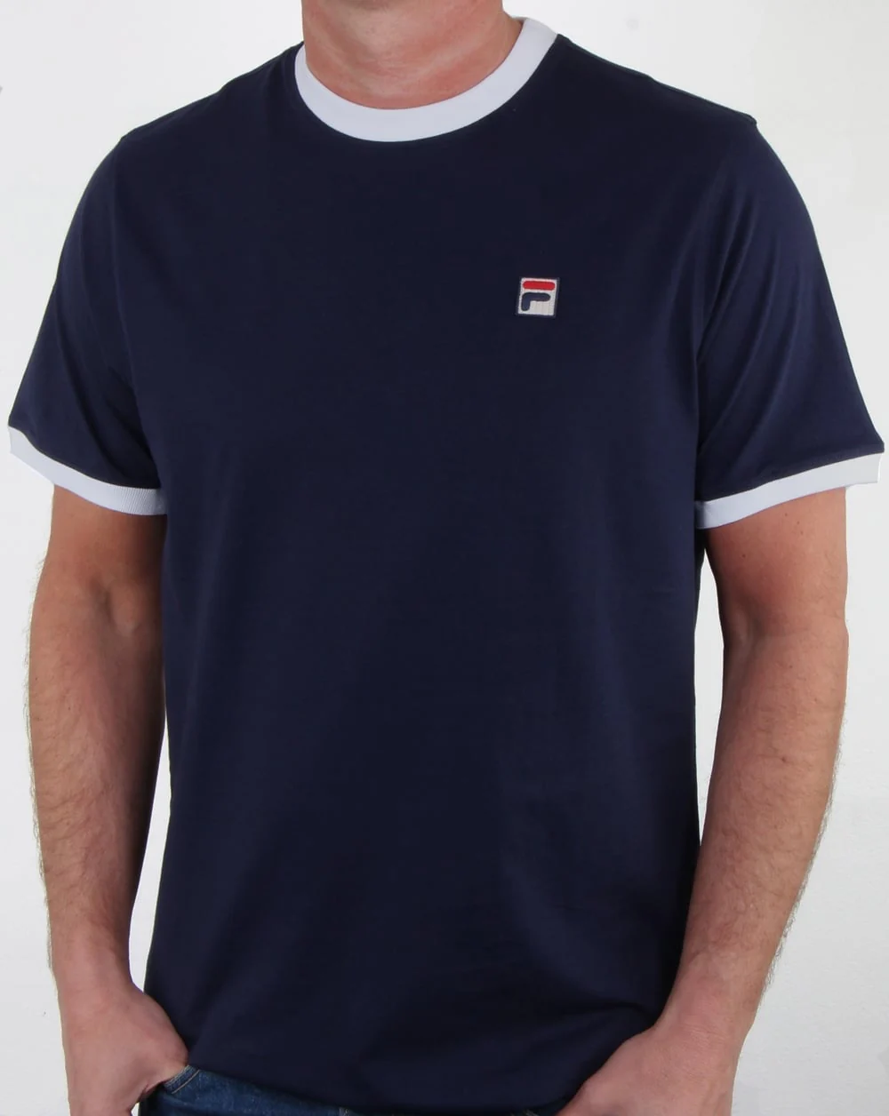 Fila Vintage Ringer T-shirt Navy - Image 3