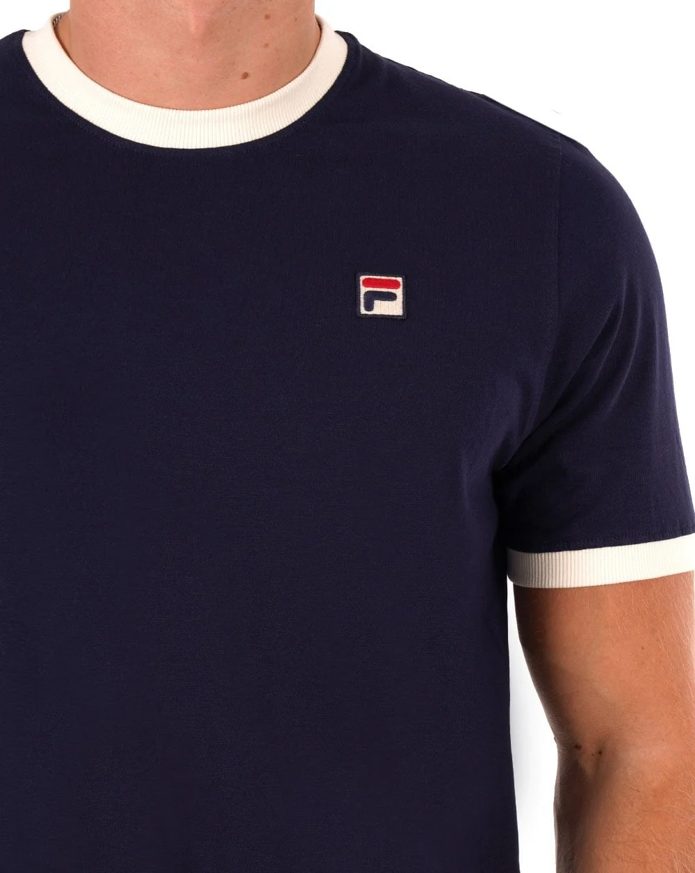 Fila Vintage Ringer T Shirt Navy/Gardenia - Image 2