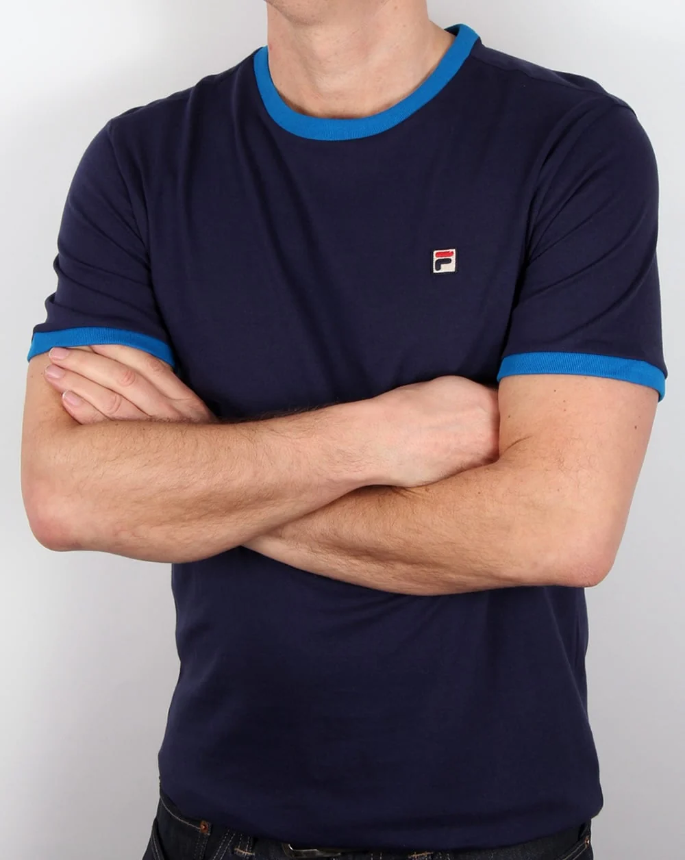 Fila Vintage Ringer T Shirt Navy/Royal - Image 3