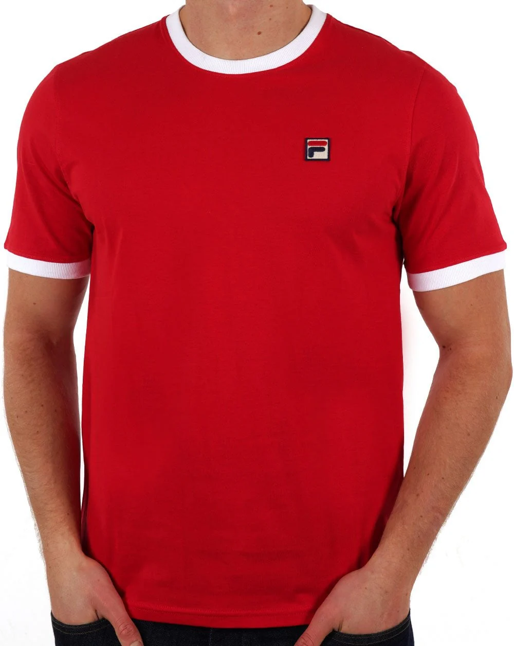 Fila Vintage Ringer T Shirt Red/White