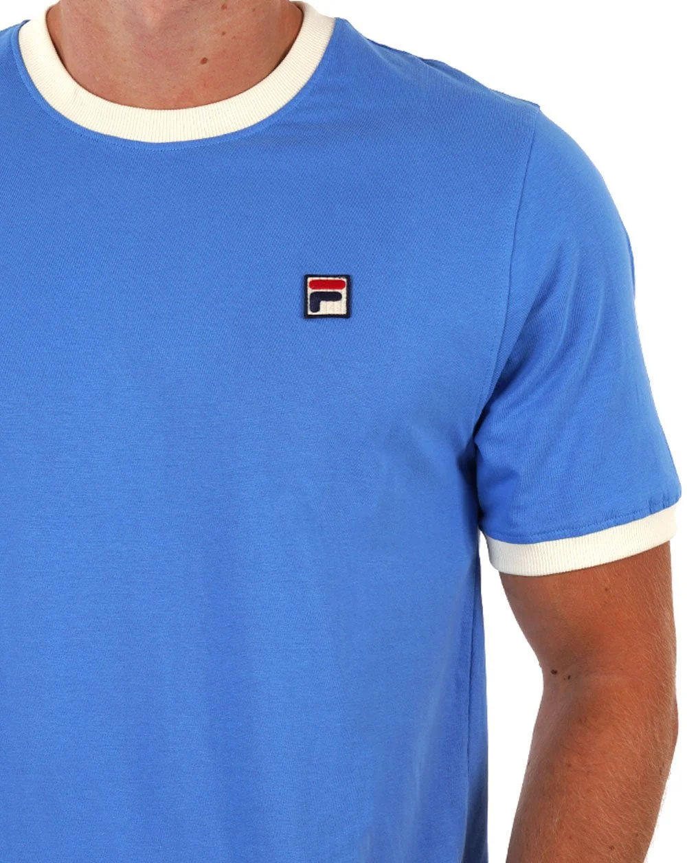 Fila Vintage Ringer T Shirt Regatta Blue/Gardenia - Image 2