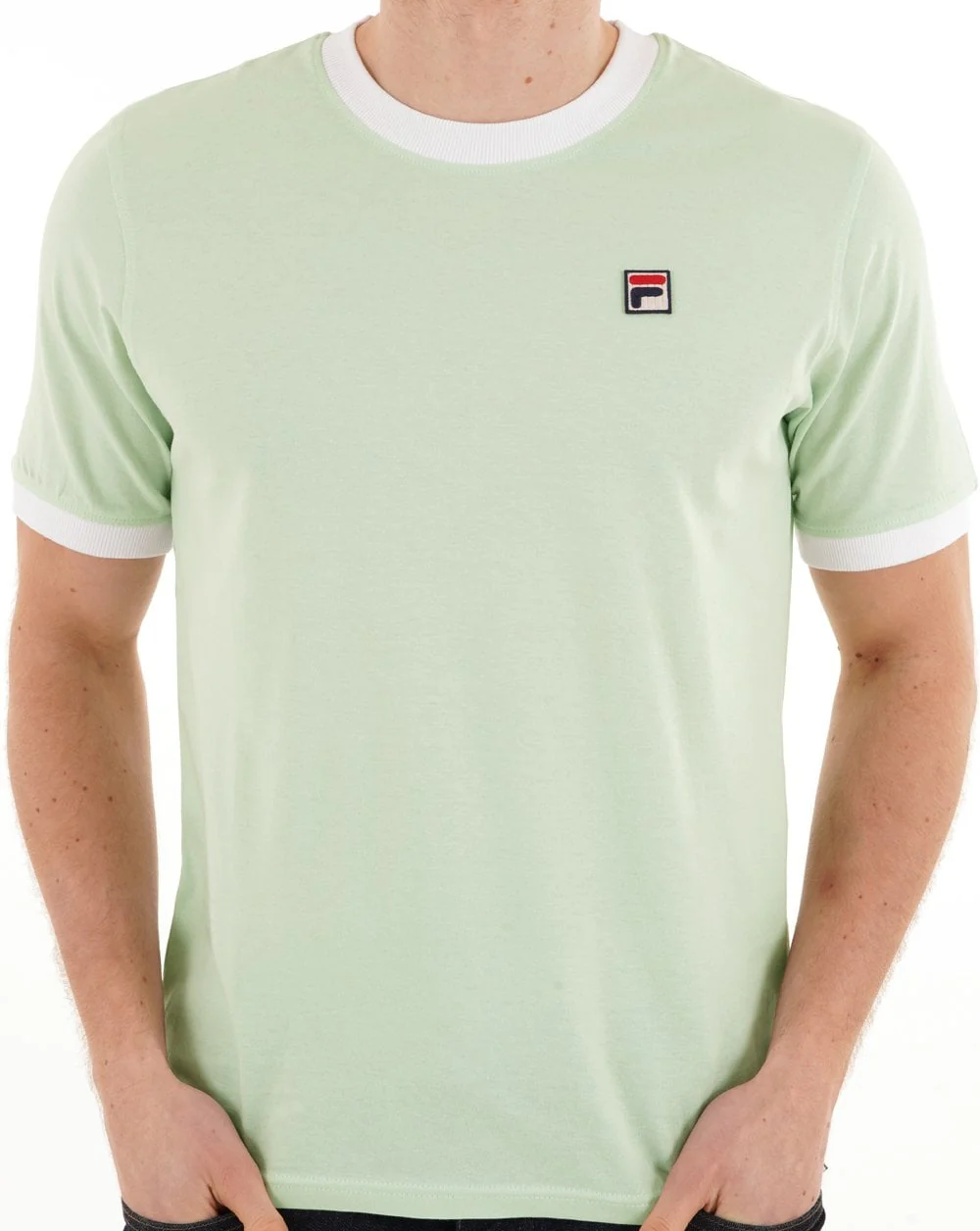 Fila Vintage Ringer T Shirt Soft Green White