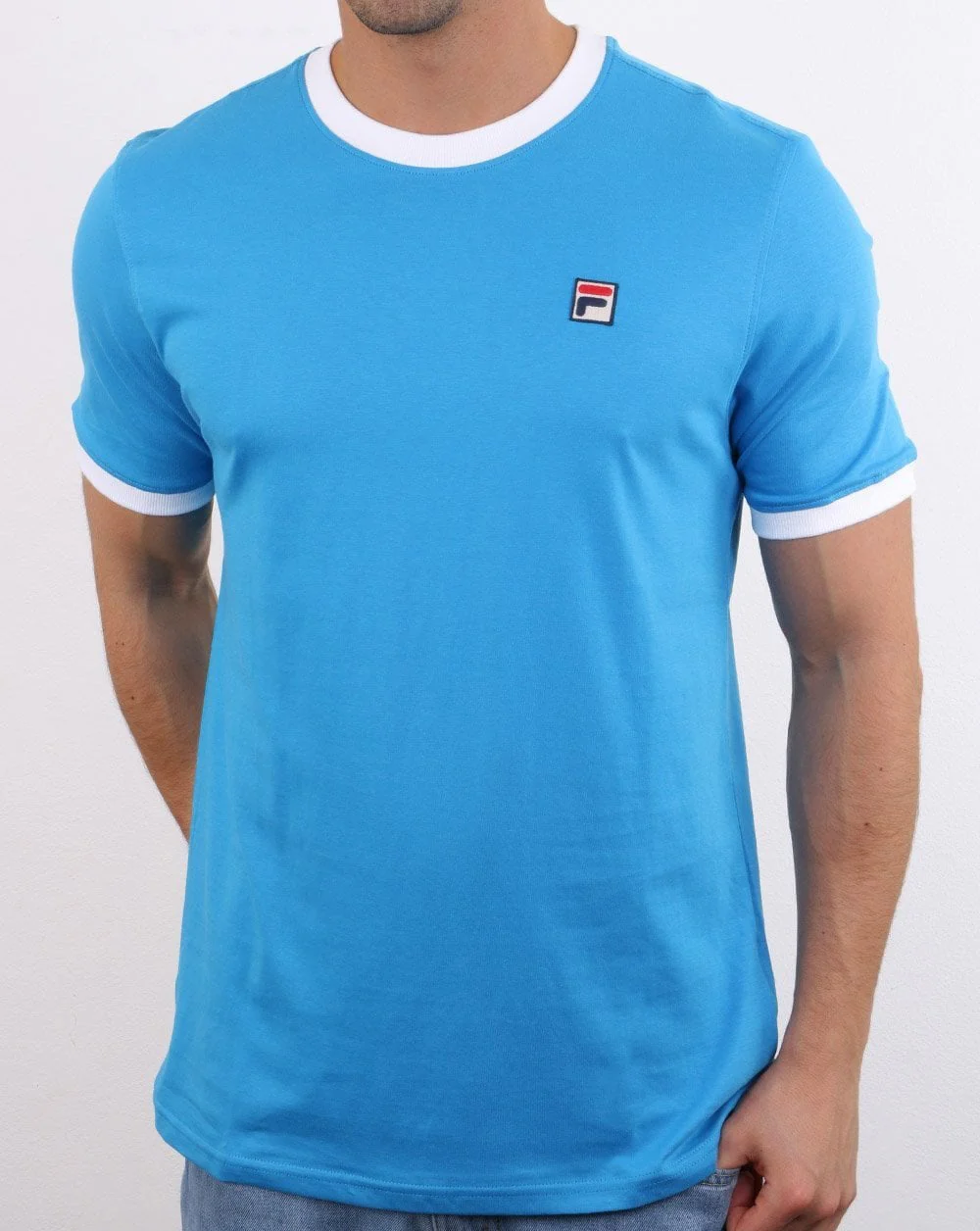 Fila Vintage Ringer T Shirt True Blue/White - Image 3