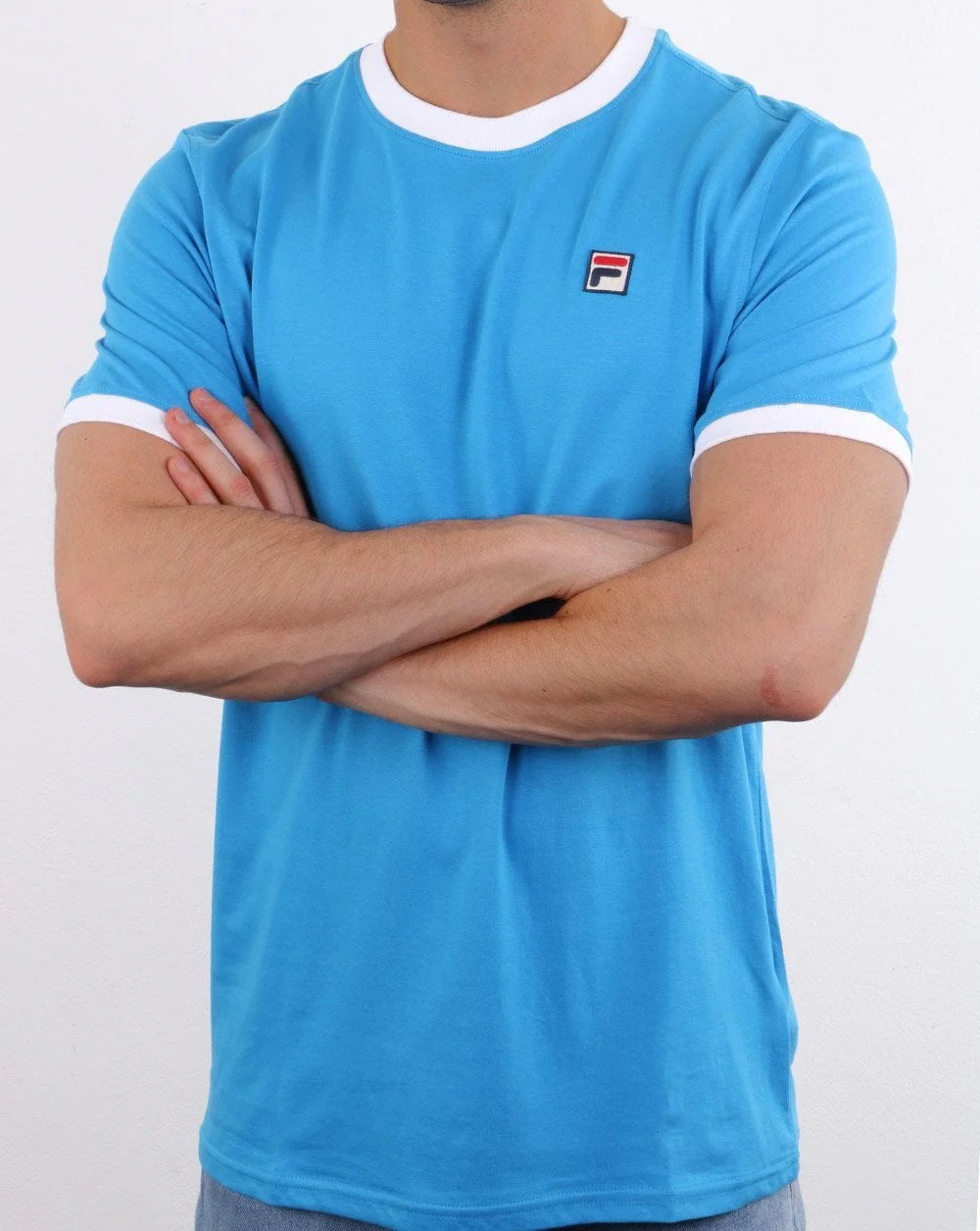 Fila Vintage Ringer T Shirt True Blue/White - Image 4