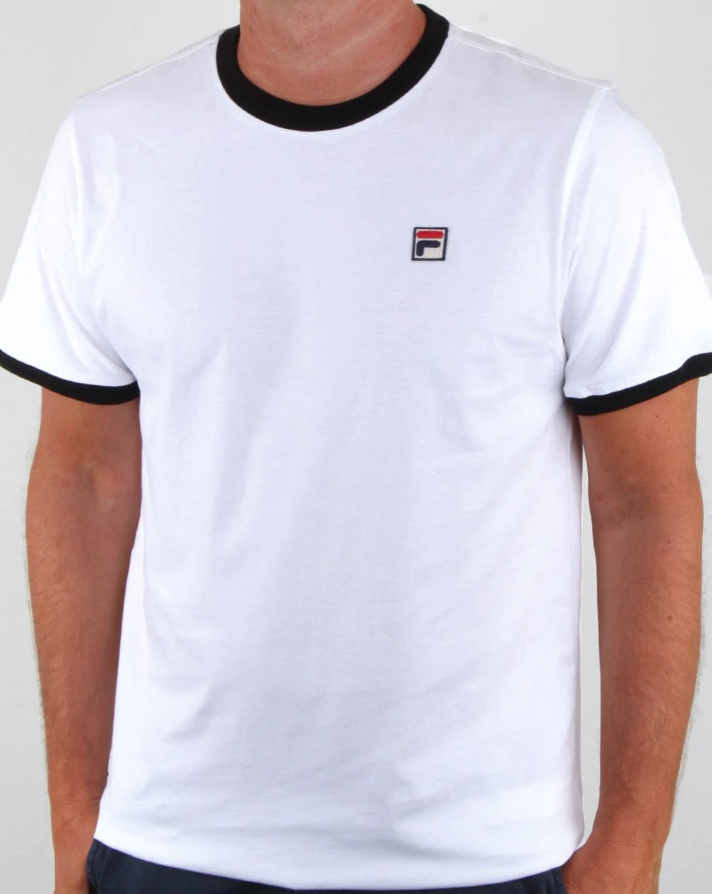 Fila Vintage Ringer T Shirt White/black - Image 3
