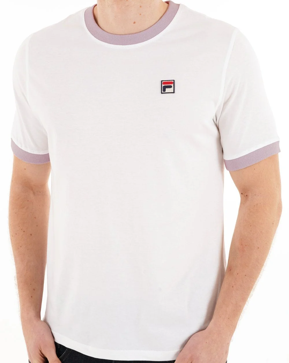 Fila Vintage Ringer T Shirt White/Lilac - Image 2