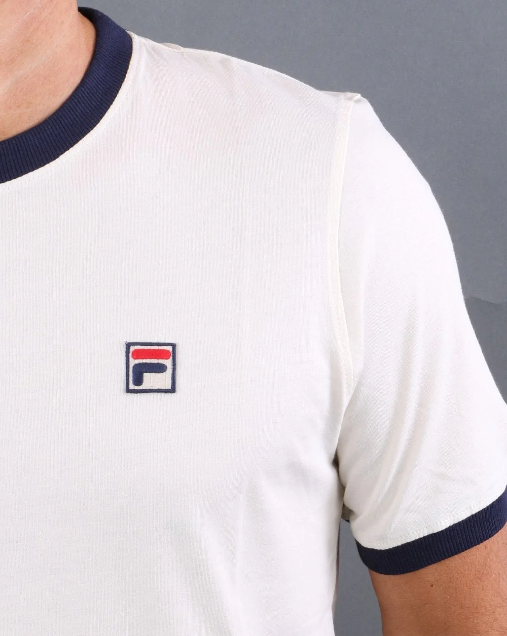 Fila Vintage Ringer T Shirt White/navy - Image 2
