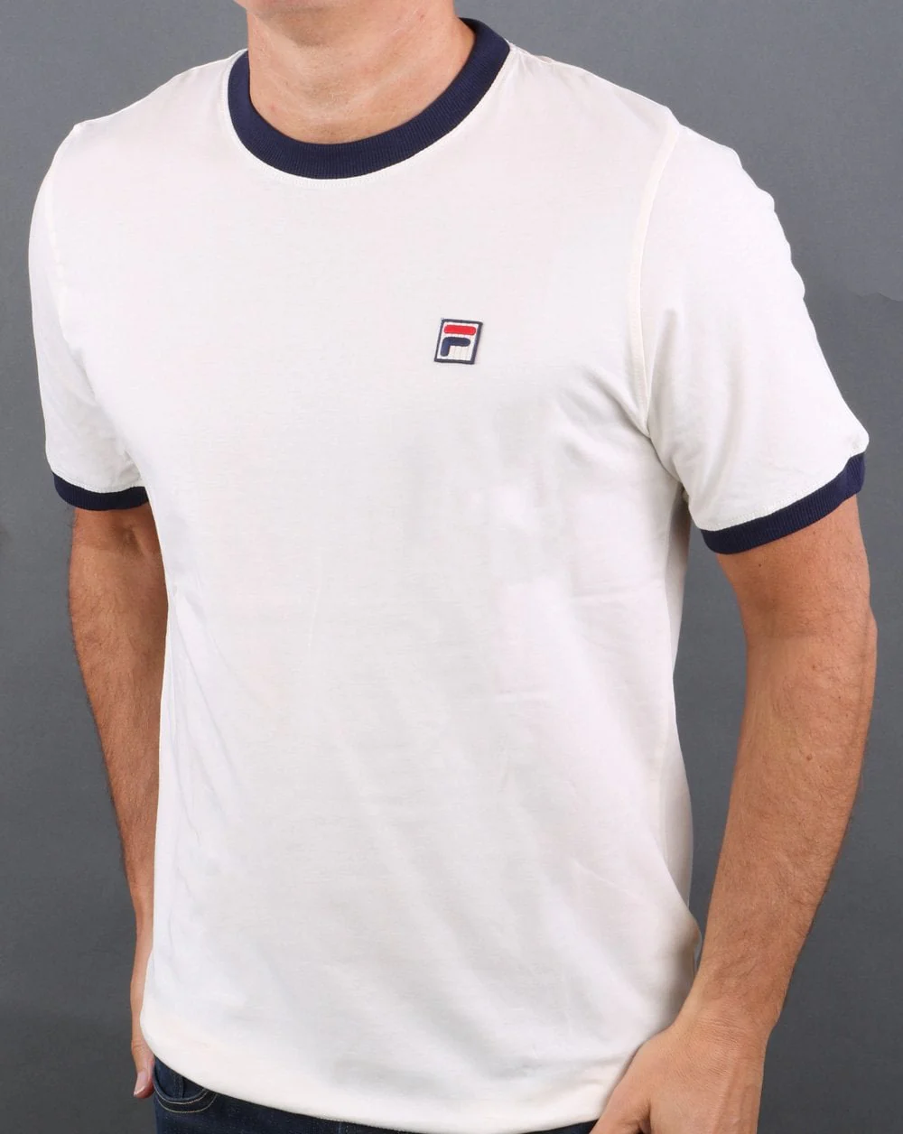 Fila Vintage Ringer T Shirt White/navy - Image 4