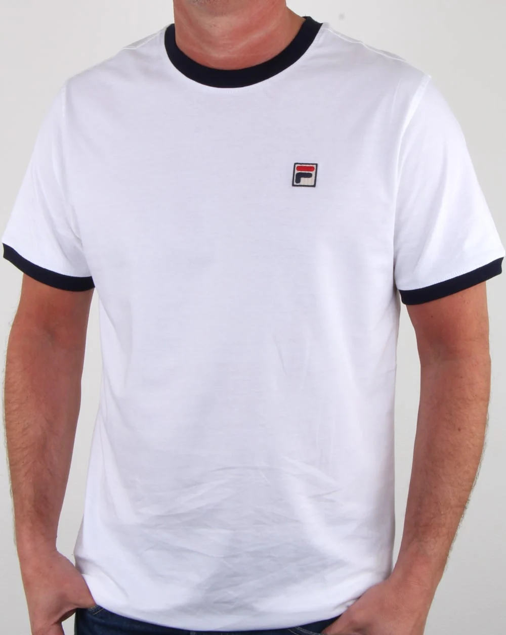 Fila Vintage Ringer T-shirt White/Navy - Image 2