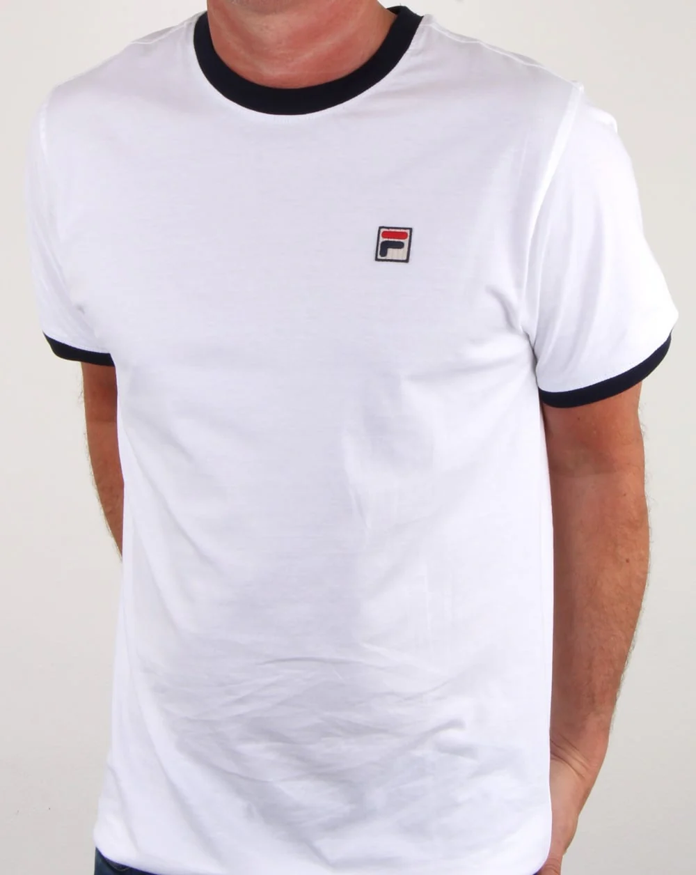 Fila Vintage Ringer T-shirt White/Navy - Image 4