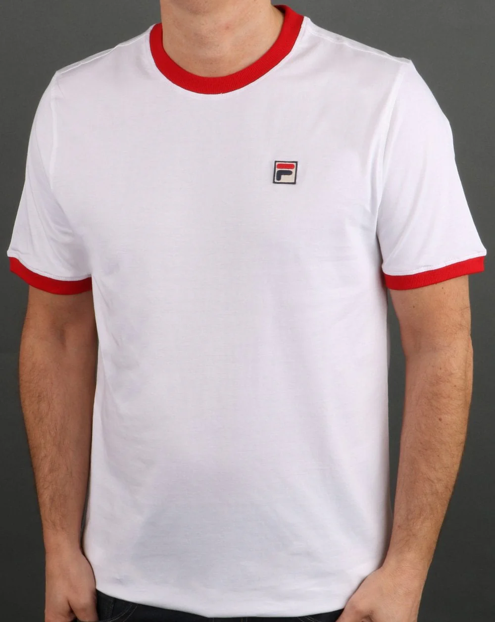 Fila Vintage Ringer T Shirt White/red