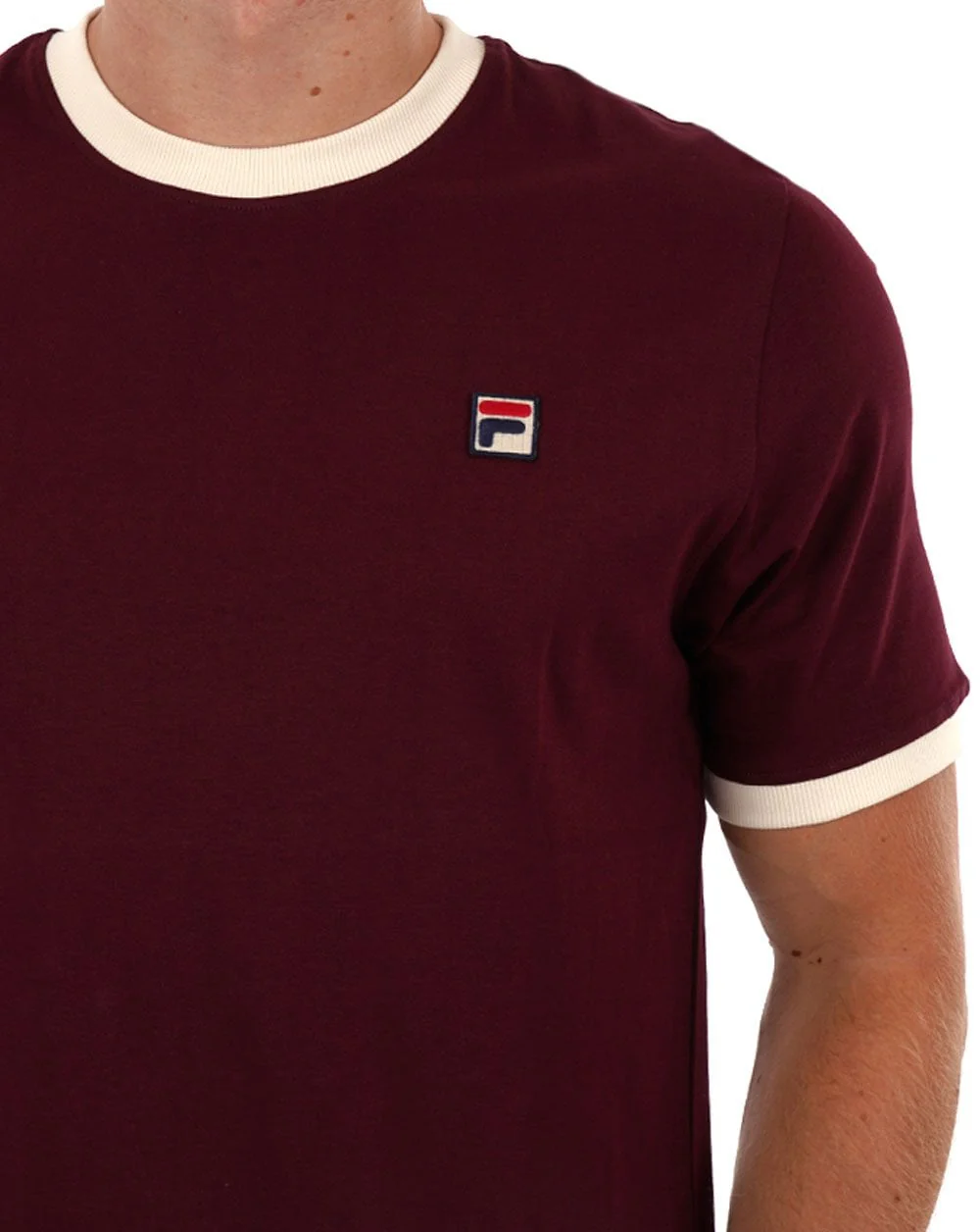 Fila Vintage Ringer T Shirt Wine/Gardenia - Image 2