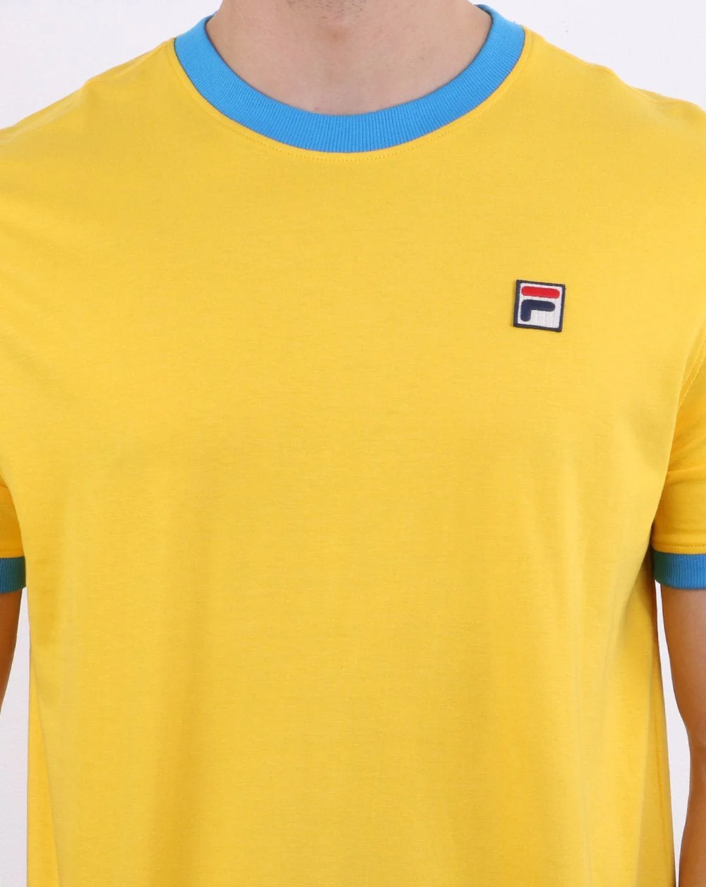 Fila Vintage Ringer T Shirt Yellow/Blue - Image 2