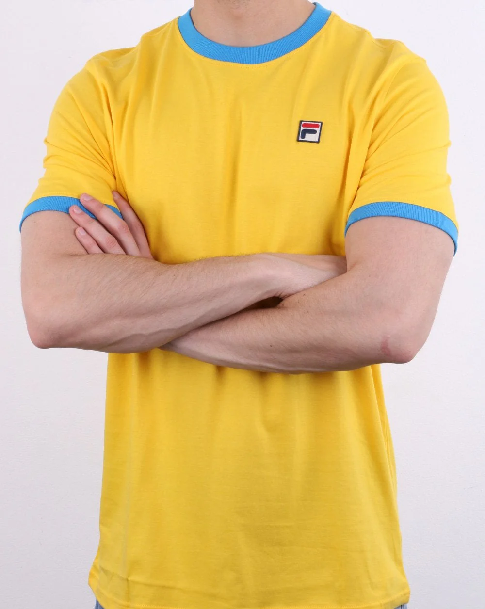 Fila Vintage Ringer T Shirt Yellow/Blue - Image 4