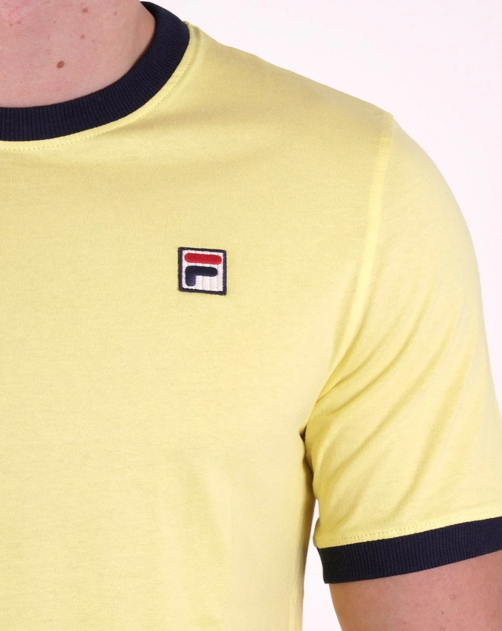Fila Vintage Ringer T Shirt Yellow/Navy - Image 3