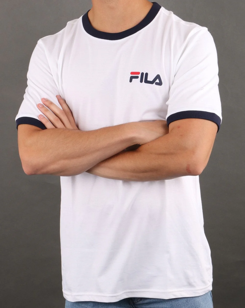 Fila Vintage Rosco T Shirt White/red/navy - Image 3
