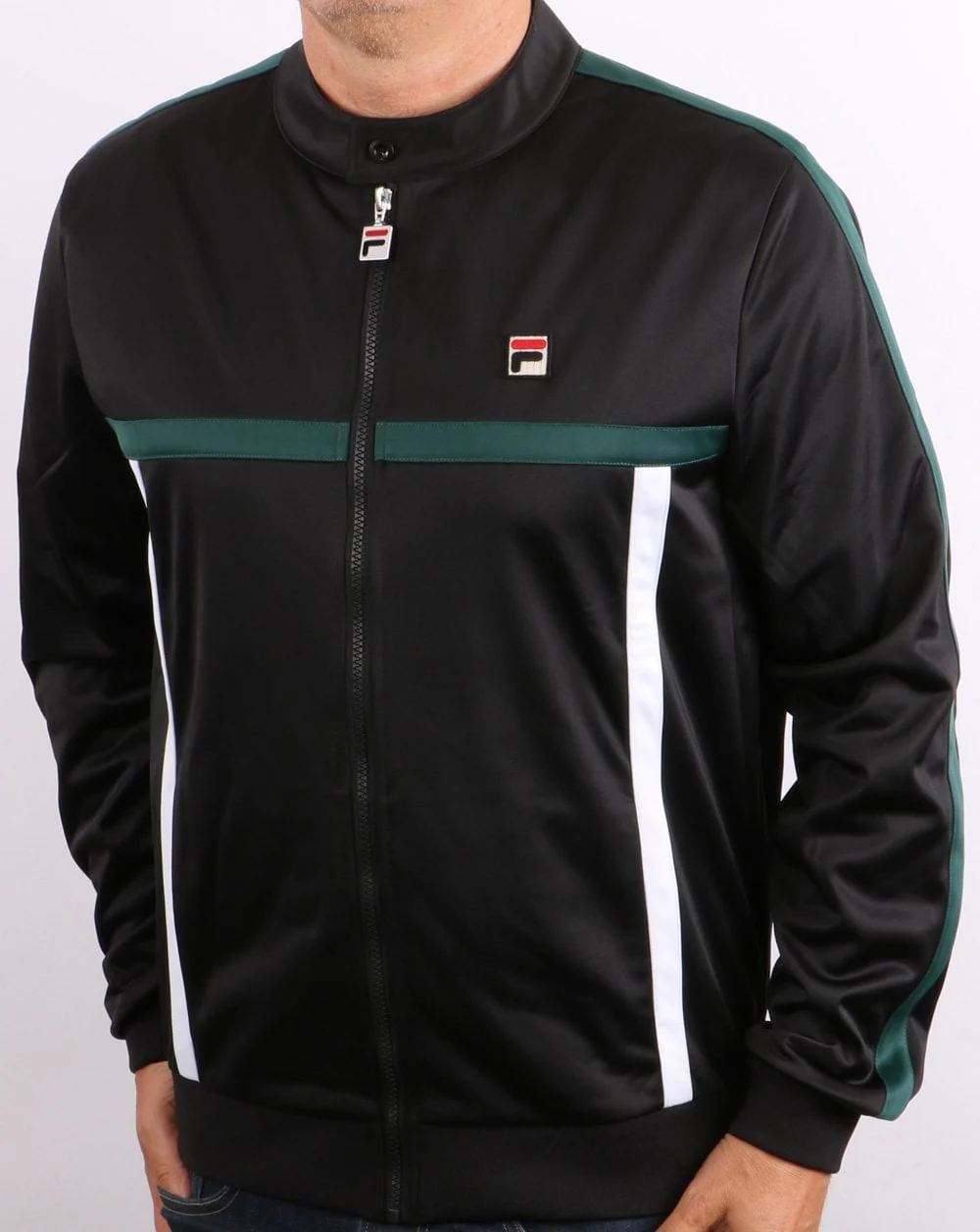 Fila Vintage Runner Track Top Black/Green - Image 3